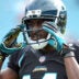 Dec 23, 2012; Jacksonville, FL, USA; Jacksonville Jaguars wide receiver Justin Blackmon (14) warms up before the start of the game against the New England Patriots at EverBank Field.