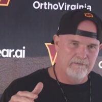 Dan Quinn speaks to the media ahead of the Commanders first training camp practice.