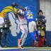 Nov 13, 2022; Inglewood, California, USA; Arizona Cardinals wide receiver A.J. Green (18) catches the ball in front of Los Angeles Rams cornerback David Long Jr. (22) for a touchdown in the first half at SoFi Stadium.