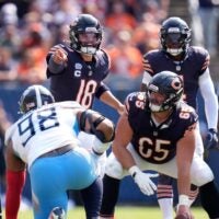 Chicago Bears quarterback Caleb Williams (18) comes to the line against the Tennessee Titans during the fourth quarter at Soldier Field in Chicago, Ill., Sunday, Sept. 8, 2024.