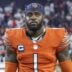 Sep 15, 2024; Houston, Texas, USA; Chicago Bears cornerback Jaylon Johnson (1) after the game against the Houston Texans at NRG Stadium.