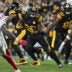 Oct 28, 2024; Pittsburgh, Pennsylvania, USA; Pittsburgh Steelers running back Najee Harris (22) runs against the New York Giants during the fourth quarter at Acrisure Stadium.