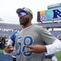 Feb 1, 2025; Orlando, FL, USA; Minnesota Vikings linebacker Jonathan Greenard (58) poses during NFC Practice for the Pro Bowl Games at Camping World Stadium.