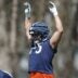 May 9, 2025; Lake Forest, IL, USA; Chicago Bears offensive line Ozzy Trapilo (75) warms up during the Rookie Minicamp at Halas Hall.