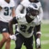 May 28, 2025; Philadelphia, PA, USA; Philadelphia Eagles safety Andrew Mukuba (24) during OTAs at NovaCare Complex.