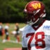 Jun 10, 2025; Ashburn, VA, USA; Washington Commanders offensive tackle Laremy Tunsil (78) stands on the field on day one of minicamp at Commanders Park.