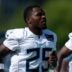 Tennessee Titans safety Xavier Woods (25) runs through drills during the Tennessee Titans second day of training camp at Ascension Saint Thomas Sports Park in Nashville, Tenn., Thursday, July 24, 2025.