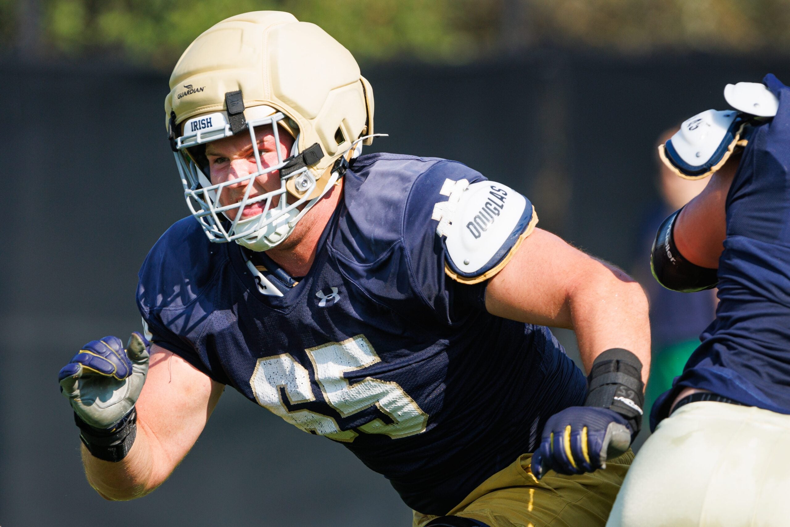 Notre Dame offensive lineman Will Black (65) during a football practice at Irish Athletic Center on Wednesday, Aug. 6, 2025, in South Bend.