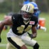 Aug 14, 2025; Carson, CA, USA; New Orleans Saints linebacker Isaiah Stalbird (44) during a joint practice against the Los Angeles Rams at the Dignity Health Sports Park.