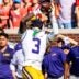 LSU wide receiver Chris Hilton Jr. (3) catches the ball during a college football game between Ole Miss and LSU at Vaught-Hemingway Stadium in Oxford, Miss., on Saturday, Sept. 27, 2025. Ole Miss defeated LSU 24-19.