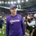 Oct 5, 2025; Tottenham, United Kingdom; Minnesota Vikings head coach Kevin O'Connell walks on the field after their win against the Cleveland Browns in an NFL International Series game at Tottenham Hotspur Stadium.