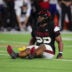 Oct 11, 2025; Lubbock, Texas, USA; Texas Tech Red Raiders defensive tackle AJ Holmes Jr. (33) reacts after a play against the Kansas Jayhawks in the second half at Jones AT&T Stadium.