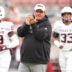 Oct 18, 2025; Fayetteville, Arkansas, USA; Texas A&M Aggies head coach Mike Elko prior to the game against the Arkansas Razorbacks at Donald W. Reynolds Razorback Stadium.