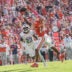 Oct 18, 2025; Clemson, South Carolina, USA; Clemson Tigers wide receiver Bryant Wesco Jr. (12) nearly catches a pass near Southern Methodist Mustangs safety Isaiah Nwokobia (23) during the second quarter at Memorial Stadium.
