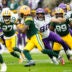 Nov 23, 2025; Green Bay, Wisconsin, USA; Green Bay Packers wide receiver Savion Williams (83) is tackled by Minnesota Vikings linebacker Tyler Batty (96) on a punt return during the first half at Lambeau Field.