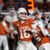 Nov 28, 2025; Austin, Texas, USA; Texas Longhorns quarterback Arch Manning throws a pass during the first half against the Texas A&M Aggies at Darrell K Royal-Texas Memorial Stadium.