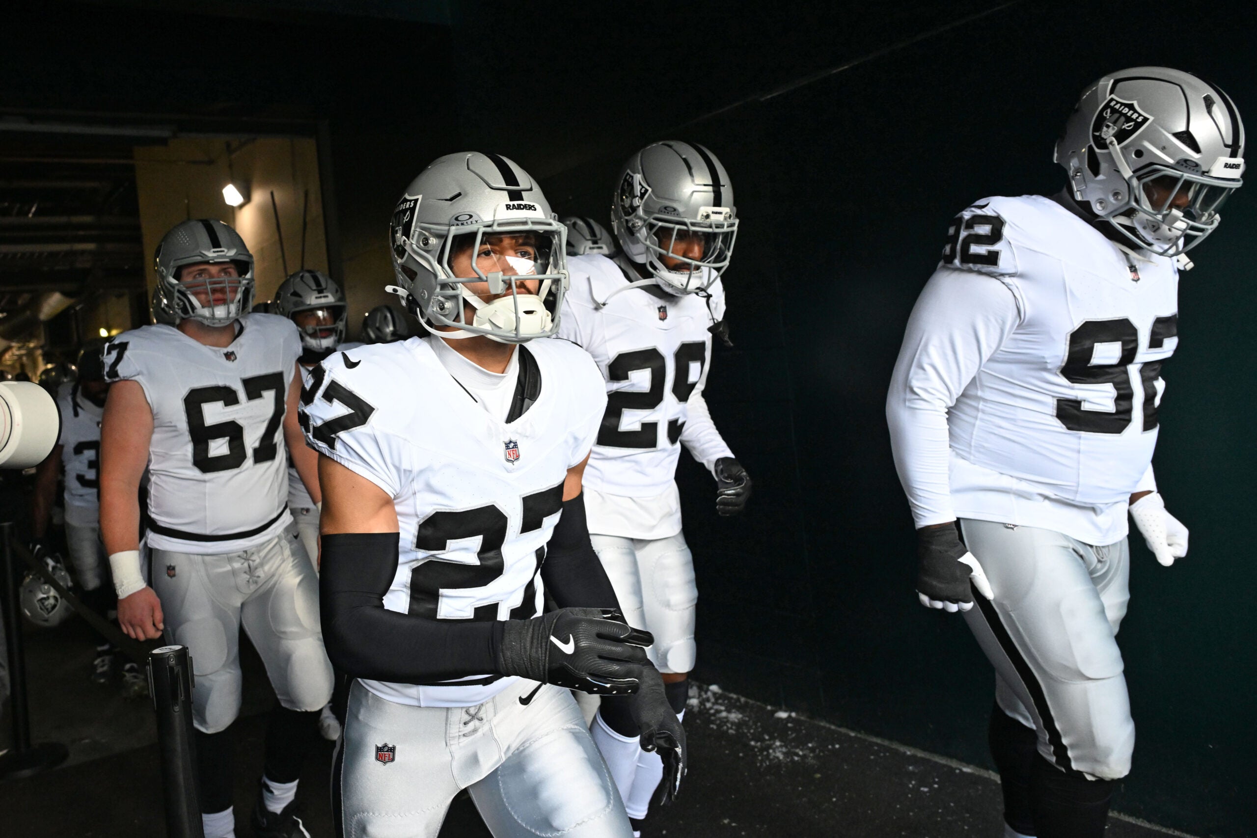 Las Vegas Raiders defensive back Chigozie Anusiem injured injury knee vs. Texans in preseason