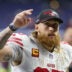 Dec 22, 2025; Indianapolis, Indiana, USA; San Francisco 49ers tight end George Kittle (85) leaves the field after the game against the Indianapolis Colts at Lucas Oil Stadium.