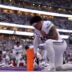 Dec 25, 2025; Minneapolis, Minnesota, USA; Minnesota Vikings linebacker Ivan Pace Jr. (0) kneels in the end zone before the game against the Detroit Lions at U.S. Bank Stadium.