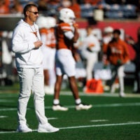 Texas Longhorns head coach Steve Sarkisian 2028 offensive tackle Austin Attalah Texas Tech
