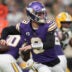 Jan 4, 2026; Minneapolis, Minnesota, USA; Minnesota Vikings quarterback J.J. McCarthy (9) throws a pass against the Green Bay Packers during the second quarter at U.S. Bank Stadium.