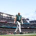 Jan 11, 2026; Philadelphia, PA, USA; Philadelphia Eagles quarterback Jalen Hurts (1) looks on prior to an NFC Wild Card Round game against the San Francisco 49ers at Lincoln Financial Field.
