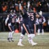 Jan 18, 2026; Chicago, IL, USA; Chicago Bears offensive tackle Darnell Wright (58) celebrates the game-tying extra point by placekicker Cairo Santos (not pictured) against the Los Angeles Rams with eighteen seconds remaining in the fourth quarter of an NFC Divisional Round game at Soldier Field.