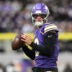 Jan 4, 2026; Minneapolis, Minnesota, USA; Minnesota Vikings quarterback J.J. McCarthy (9) warms up before the game against the Green Bay Packers at U.S. Bank Stadium.
