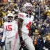 Ohio State receiver Jeremiah Smith celebrates a touchdown against Michigan on Nov. 29.