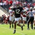 Apr 11, 2026; Tuscaloosa, AL, USA; Alabama Crimson Tide quarterback Keelon Russell (12) runs the ball during the Alabama A-Day spring football scrimmage game at Saban Field at Bryant-Denny Stadium.
