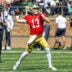 Apr 25, 2026; Notre Dame, IN, USA; Notre Dame Fighting Irish quarterback CJ Carr (13) throws a pass during the Blue-Gold game at Notre Dame Stadium.