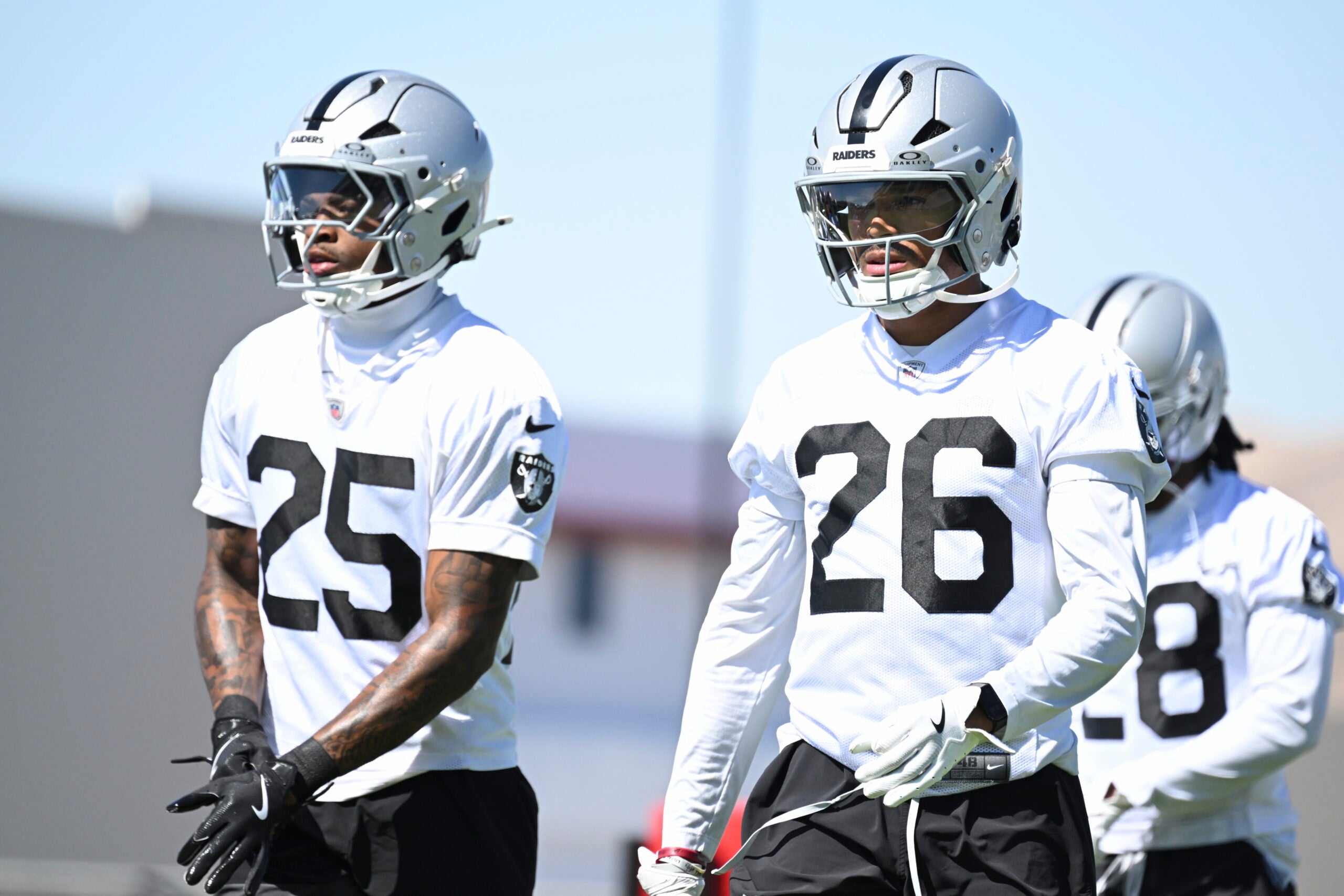 Las Vegas Raiders defensive back cornerback Darien Porter Joe Woods training camp