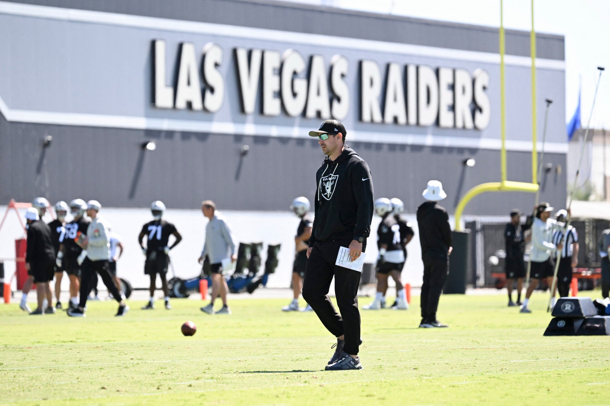 Las Vegas Raiders head coach Klint Kubiak preseason