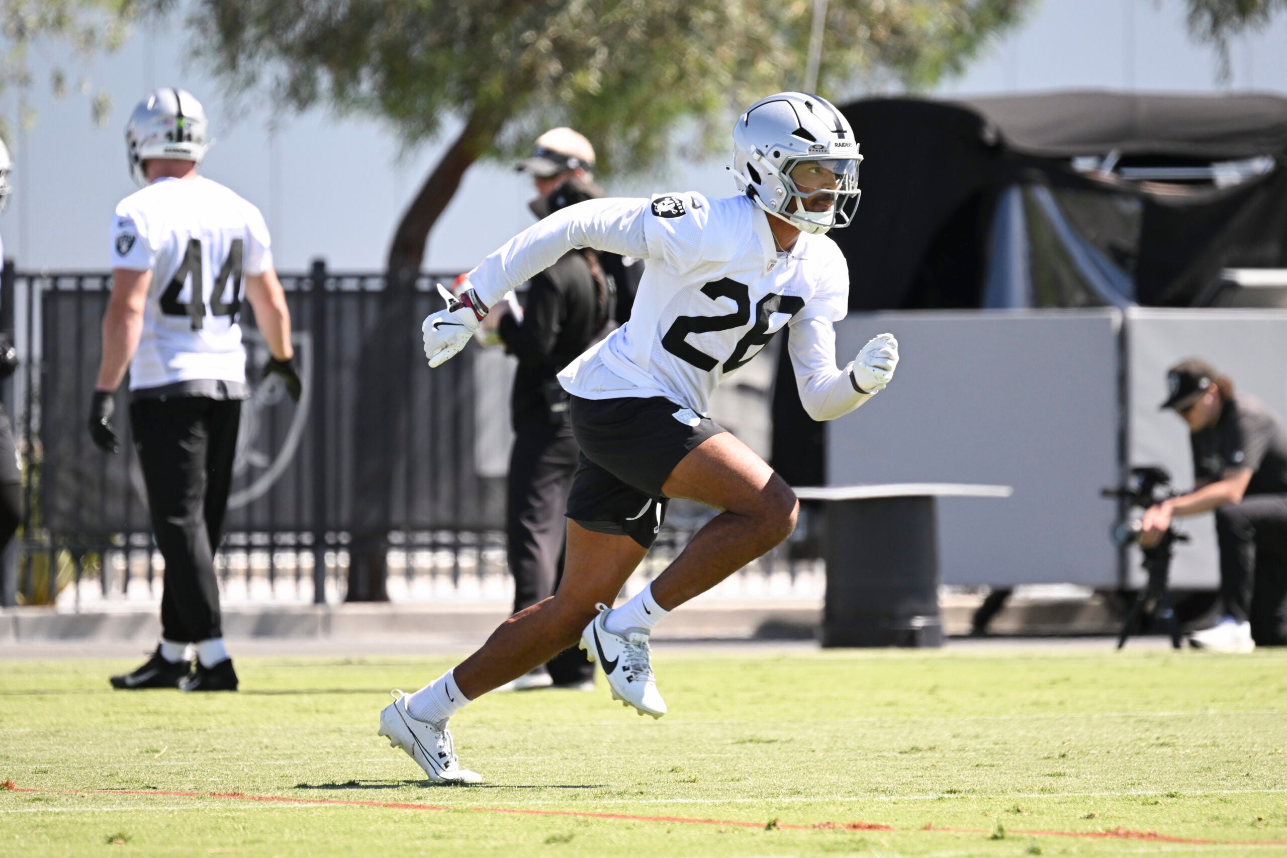 Las Vegas Raiders rookie cornerback Jermod McCoy training camp