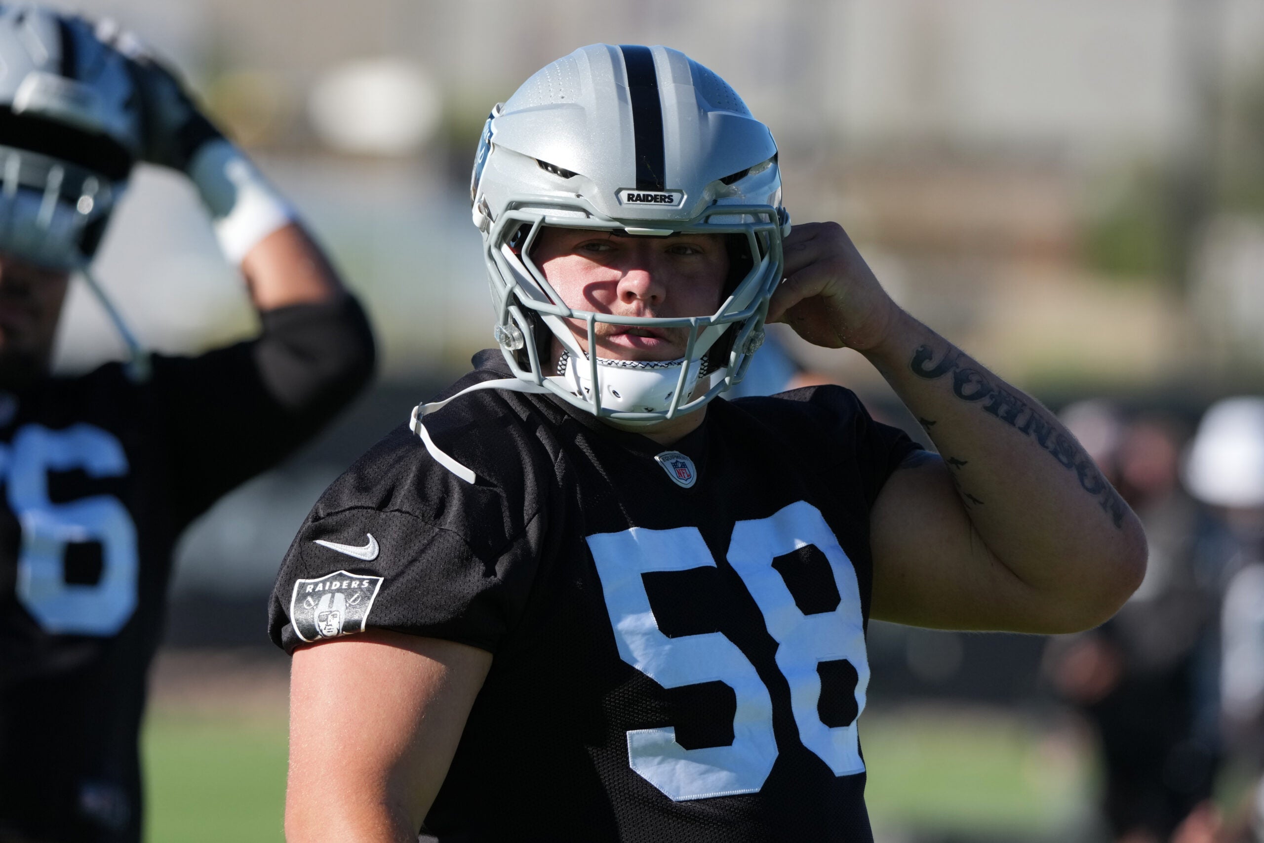 Las Vegas Raiders offensive guard Jackson Powers-Johnson