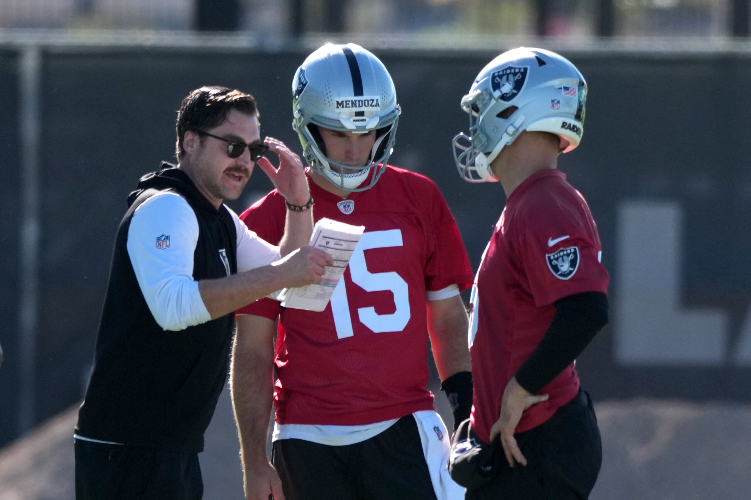 Las Vegas Raiders quarterback Fernando Mendoza training camp