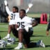 Jun 9, 2026; Henderson, NV, USA; Las Vegas Raiders defensive tackle Gary Smith III (75) stretches during minicamp at Intermountain Health Performance Center.