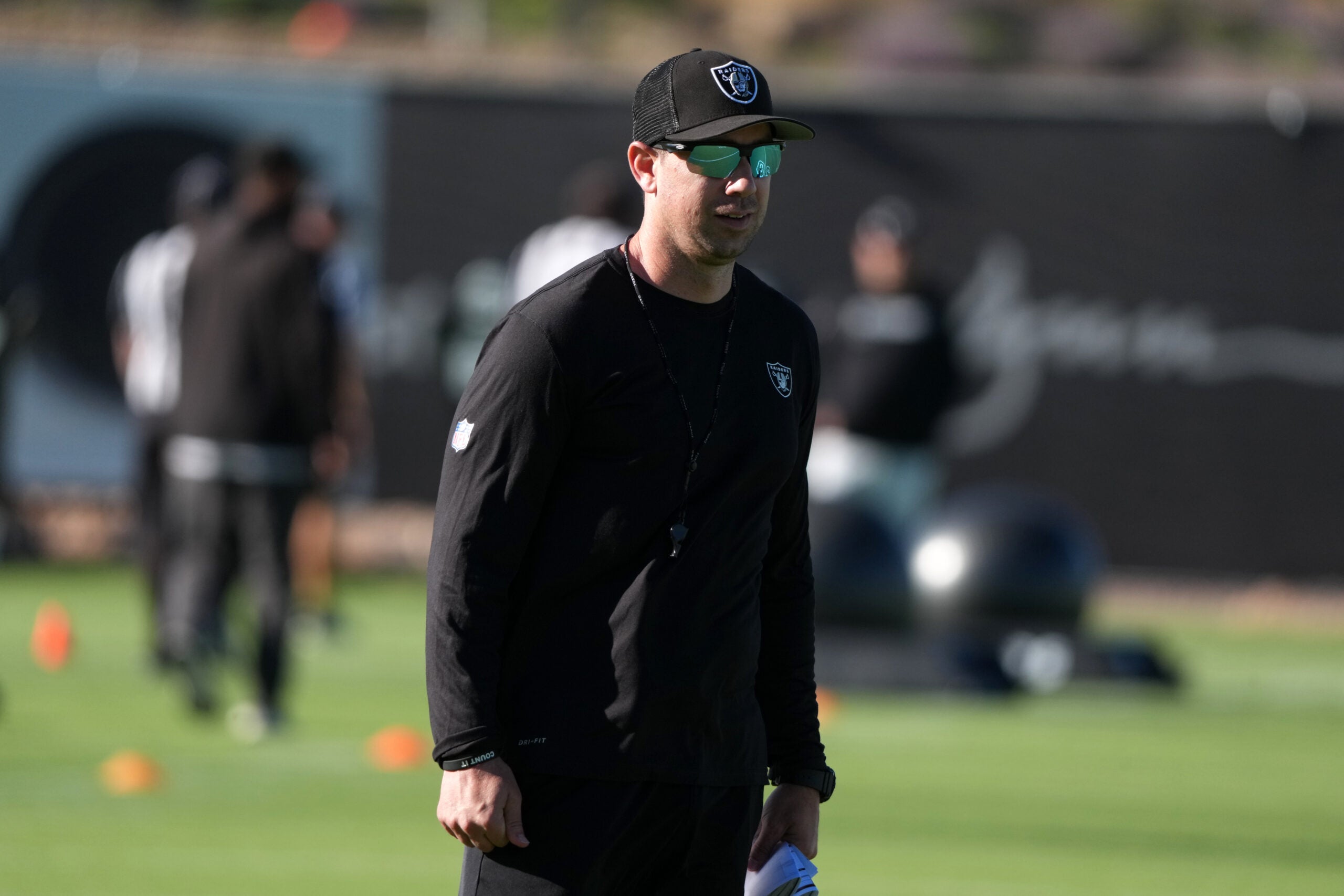 Las Vegas Raiders head coach Klint Kubiak UDFA Cian Slone