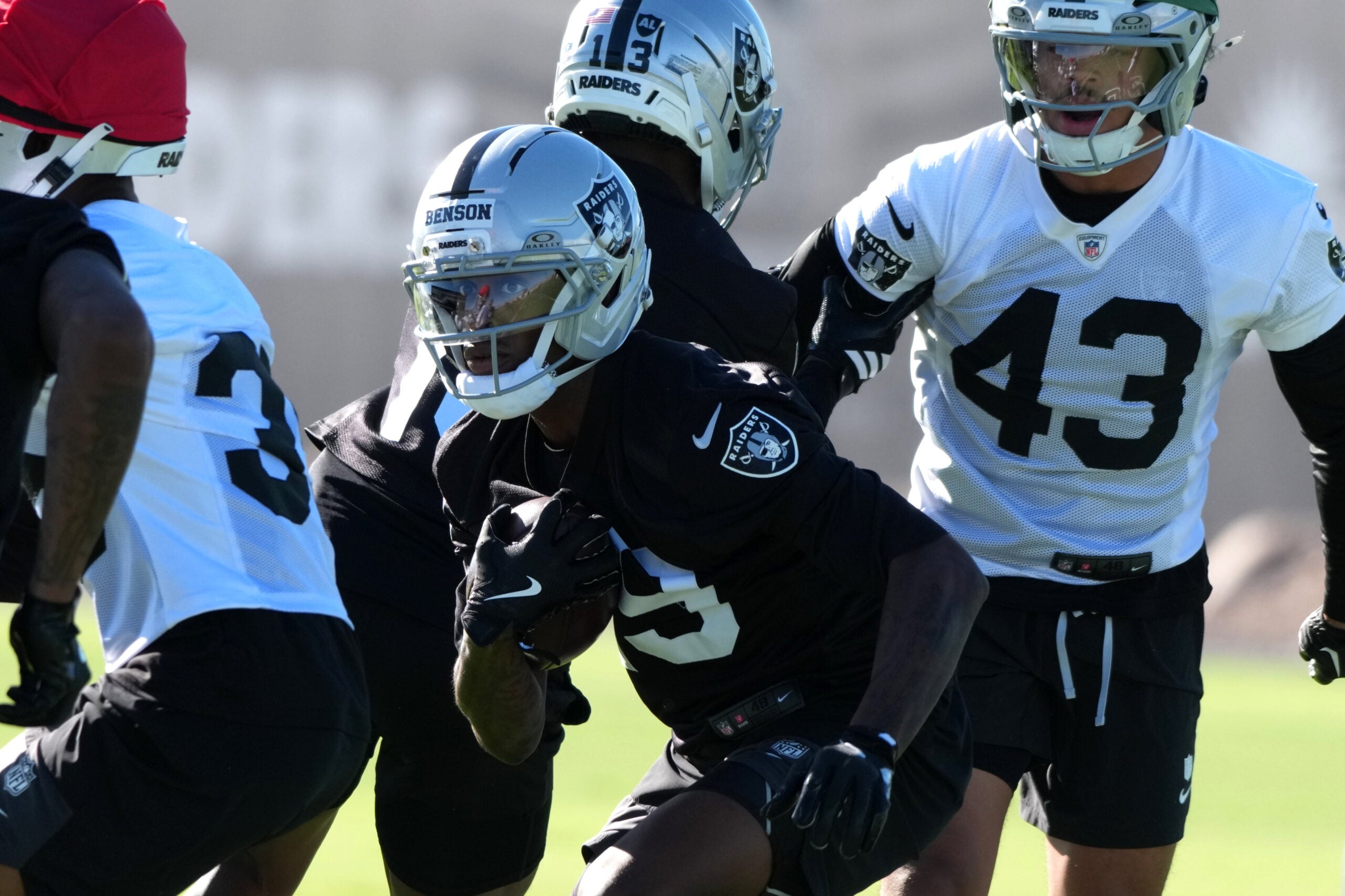 Las Vegas Raiders rookie wide receiver Malik Benson training camp Klint Kubiak