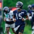 Jun 11, 2026; Lake Forest, IL, USA; Chicago Bears wide receiver Rome Odunze (15) run on the field during Minicamp at Halas Hall.