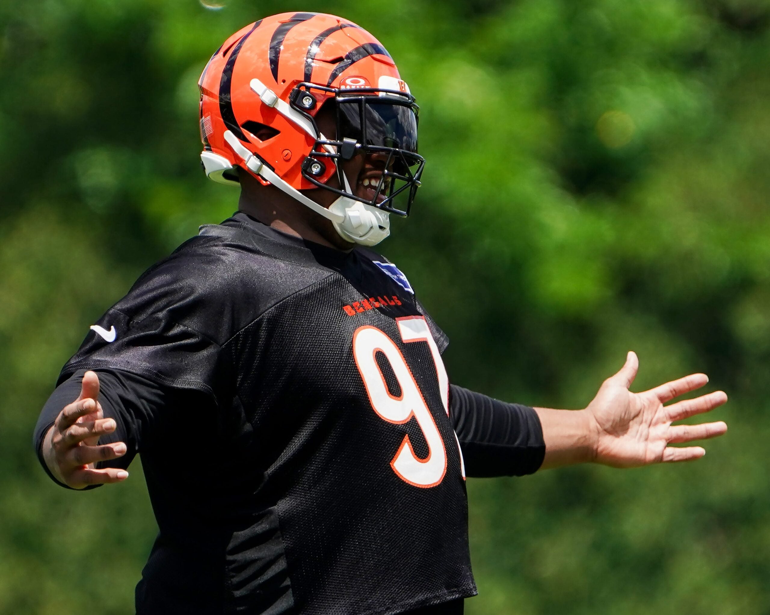 Cincinnati Bengals defensive tackle Dexter Lawrence II (97) during minicamp, Tuesday, June 16, 2026, at Kettering Health Practice Fields in downtown Cincinnati.