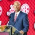 Jul 22, 2026; Tampa, FL, USA; Alabama Crimson Tide head coach Kalen Deboer speaks to the press during SEC Football Kickoff Media Day at the Tampa Marriott.