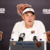 Jul 29, 2026; Lake Forest, IL, USA; Chicago Bears defensive coordinator Dennis Allen speaks during Chicago Bears Training Camp at Halas Hall.