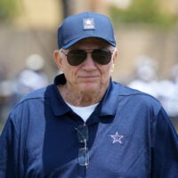 Jul 29, 2026; Oxnard, CA, USA; Dallas Cowboys owner Jerry Jones at training camp at River Ridge Playing Fields.