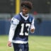 Jul 29, 2026; Oxnard, CA, USA; Dallas Cowboys safety Caleb Downs (13) at training camp at River Ridge Playing Fields.