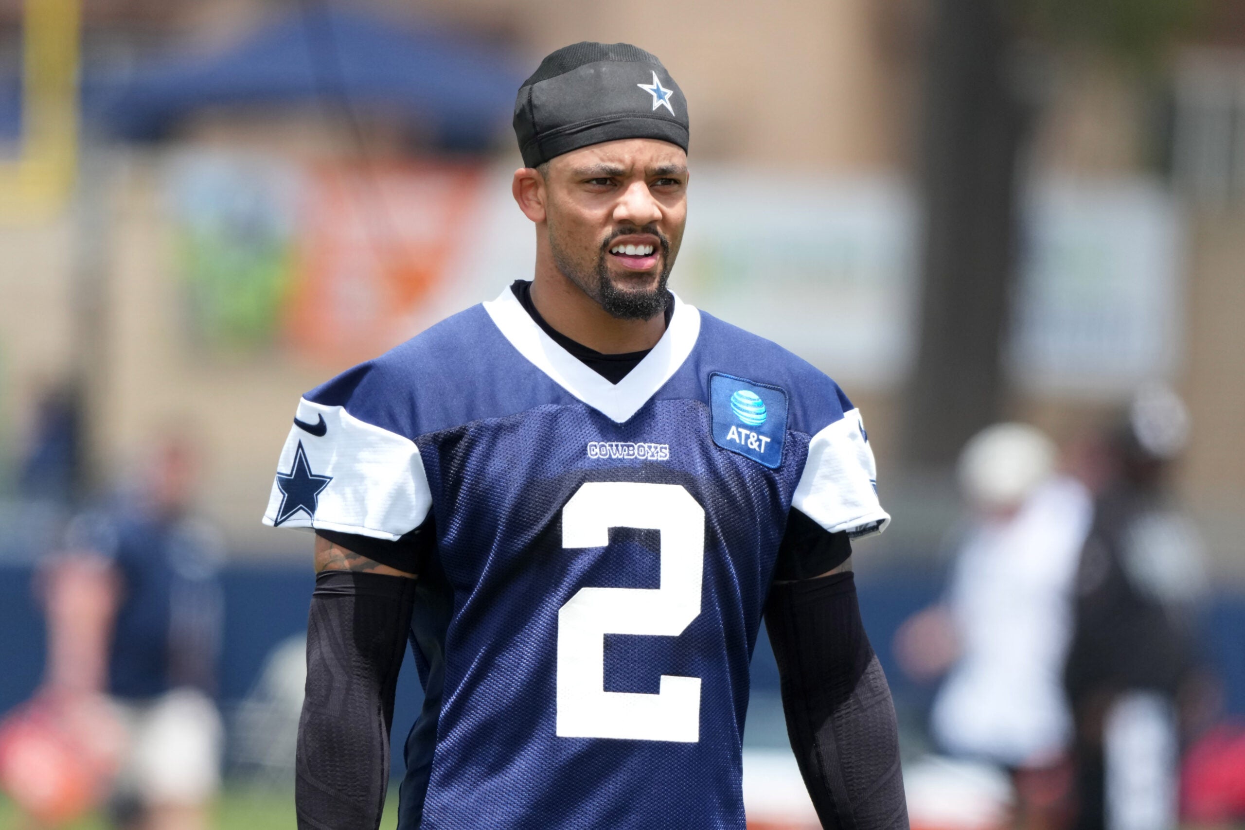 Jul 29, 2026; Oxnard, CA, USA; Dallas Cowboys cornerback Cobie Durant (2) at training camp at River Ridge Playing Fields.