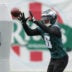 Jul 30, 2026; Philadelphia, PA, USA; Philadelphia Eagles wide receiver DeVonta Smith (6) catches a pass during training camp at Jefferson Health Training Complex.