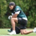 Jul 30, 2026; Philadelphia, PA, USA; Philadelphia Eagles wide receiver Makai Lemon (9) looks on during training camp at Jefferson Health Training Complex.