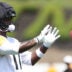 Jul 30, 2026; Latrobe, PA, USA; Pittsburgh Steelers wide receiver Germie Bernard. (17) participates in training camp drills at Saint Vincent College.