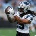 Jul 31, 2026; Charlotte, NC, USA; Carolina Panthers running back Jonathon Brooks (25) catches the ball during Fanfest at Bank of America Stadium.